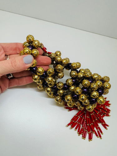 Julie Rubaro Purple and Red Wrap Bracelet Devil's Details